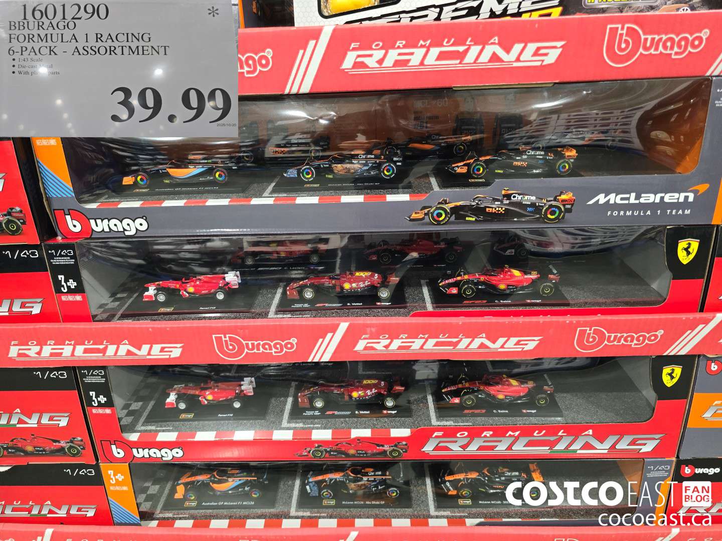 1601290 BURAGO FORMULA 1 RACING 6-PACK - ASSORTMENT $39.99