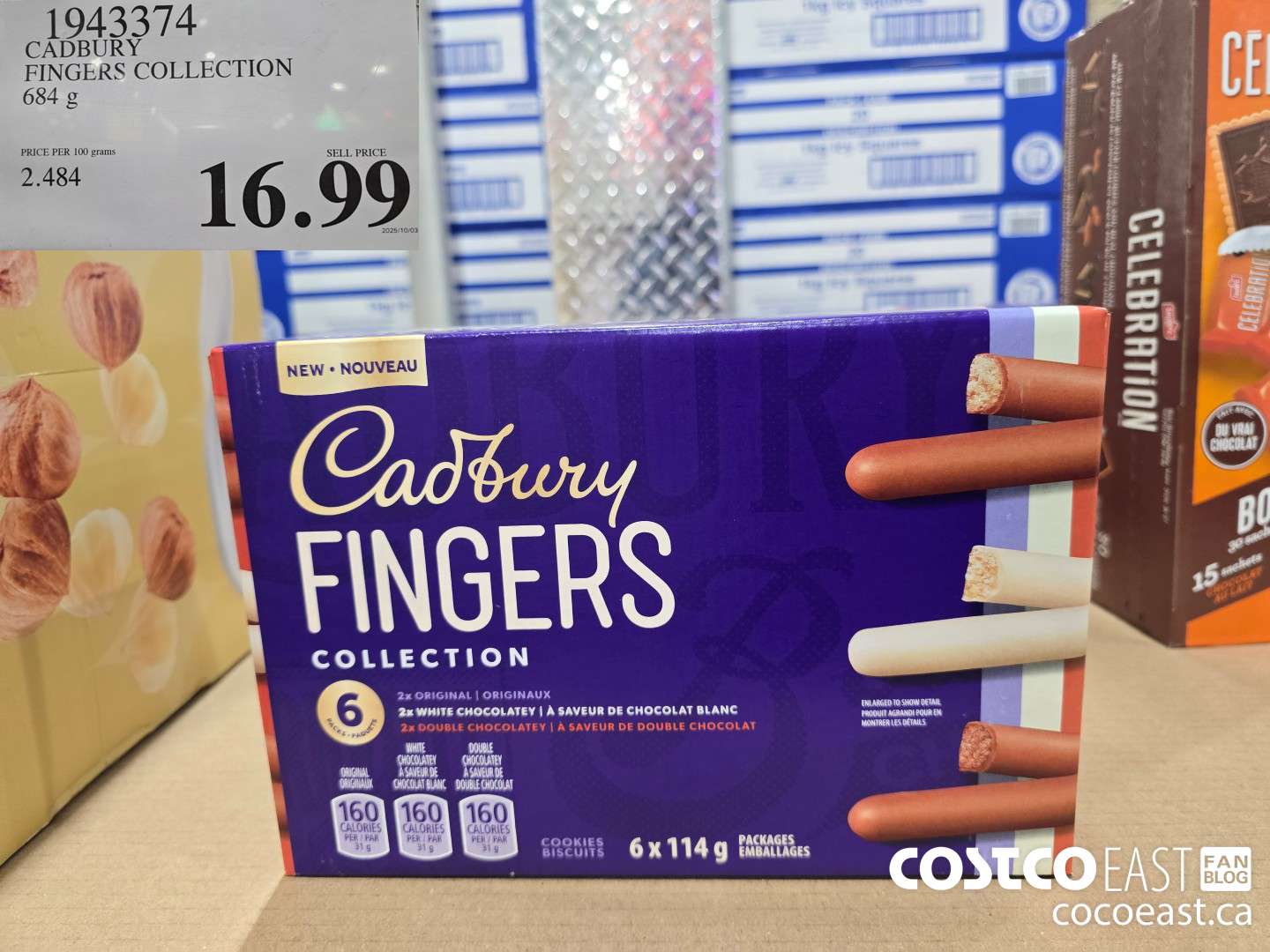 1943374 CADBURY FINGERS COLLECTION 684 G $16.99