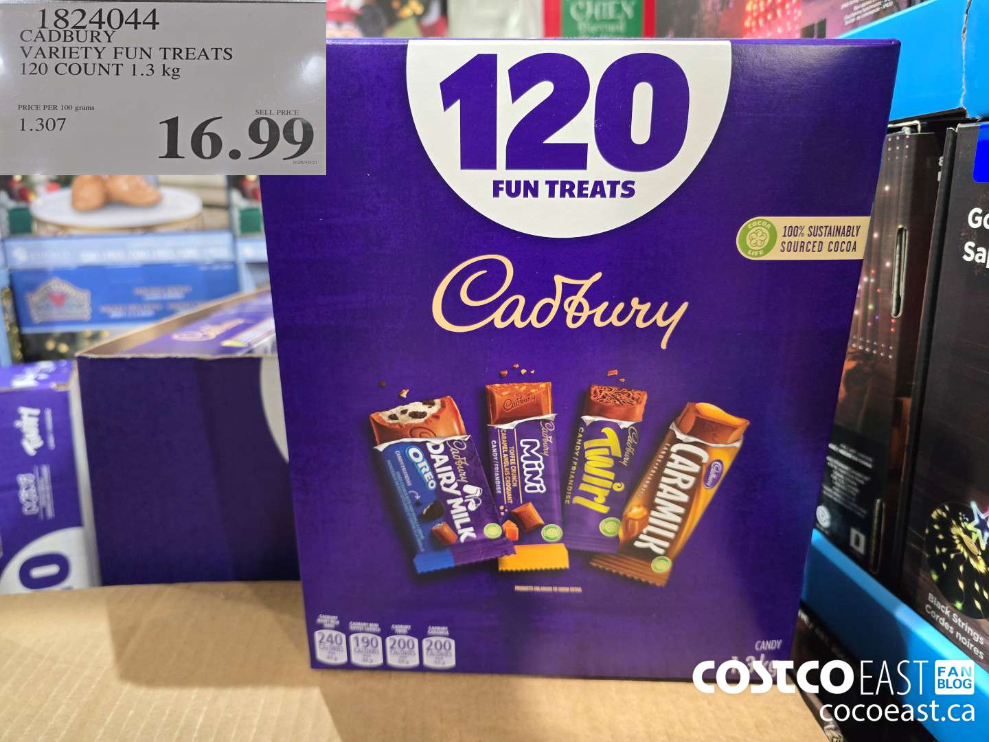 1824044 CADBURY FUN TREATS 120 COUNT 1.3 kg $16.99