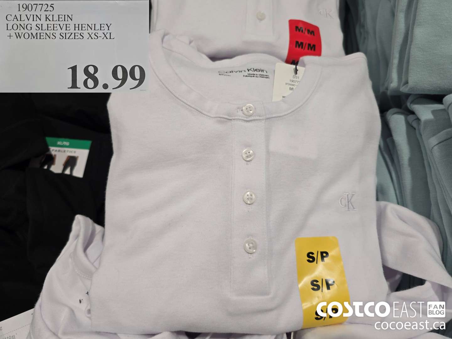 1907725 CALVIN KLEIN LONG SLEEVE HENLEY +WOMENS SIZES XS-XL $18.99