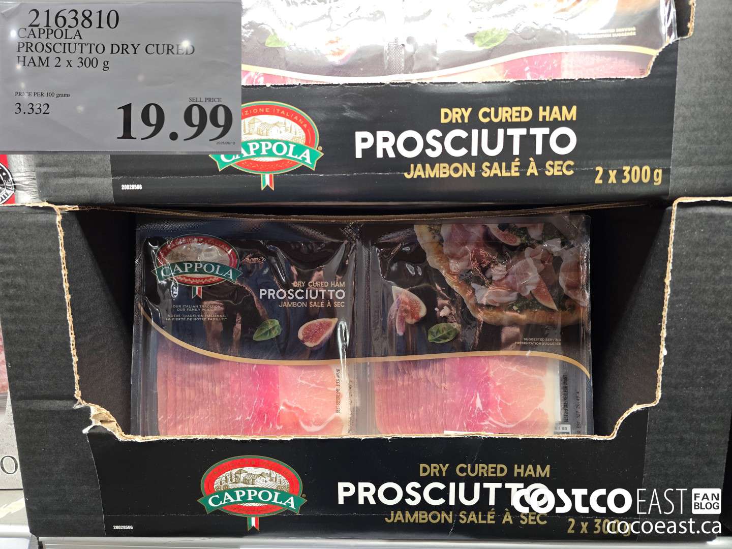 2163810 CAPPOLA PROSCIUTTO DRY CURED HAM 2 x 300 g $19.99