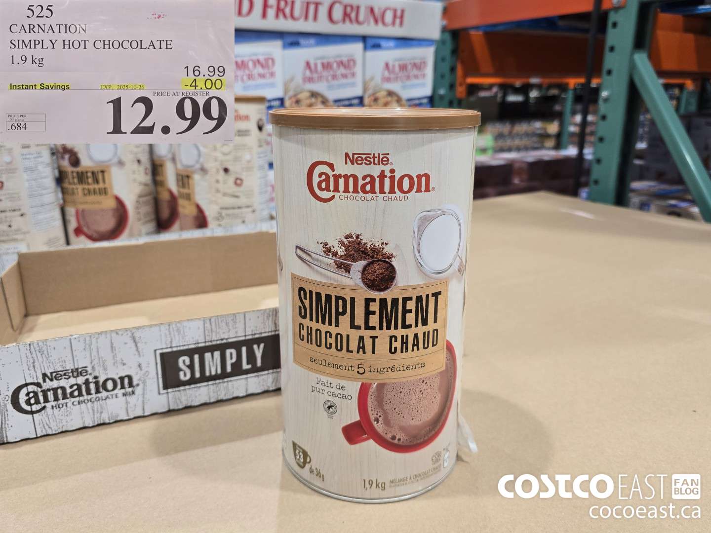 525 CARNATION HOT CHOCOLATE 1.9 KG ($4.00 INSTANT SAVINGS EXPIRES ON 2025-10-26) $12.99