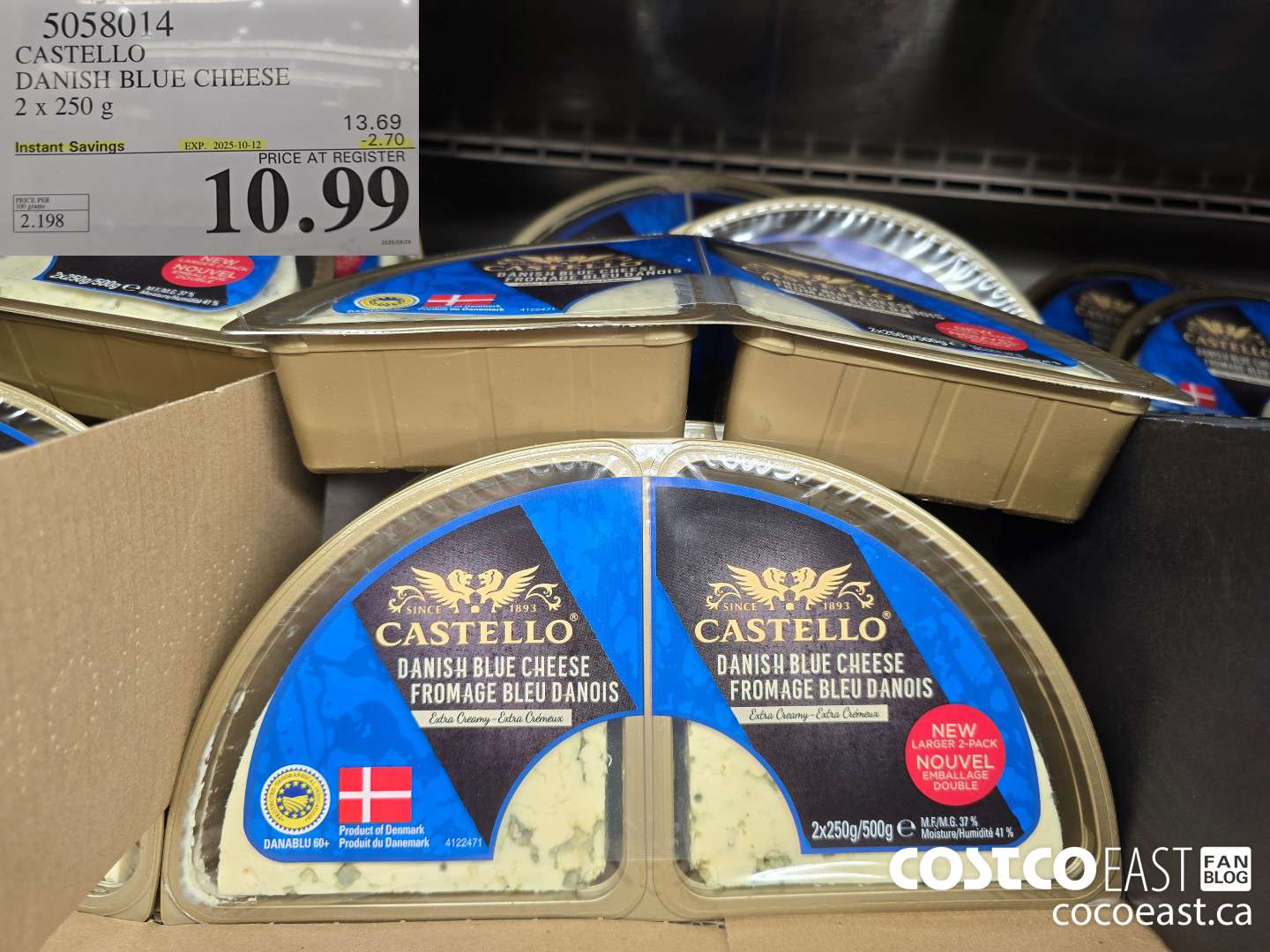 5058014 CASTELLO DANISH BLUE CHEESE 2 X 250G ($2.70 INSTANT SAVINGS EXPIRES ON 2025-10-12) $10.99