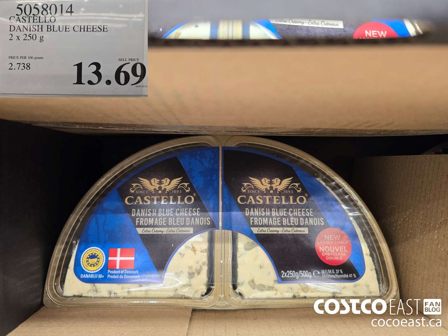 5058014 CASTELLO DANISH BLUE CHEESE 2 X 250G $13.69