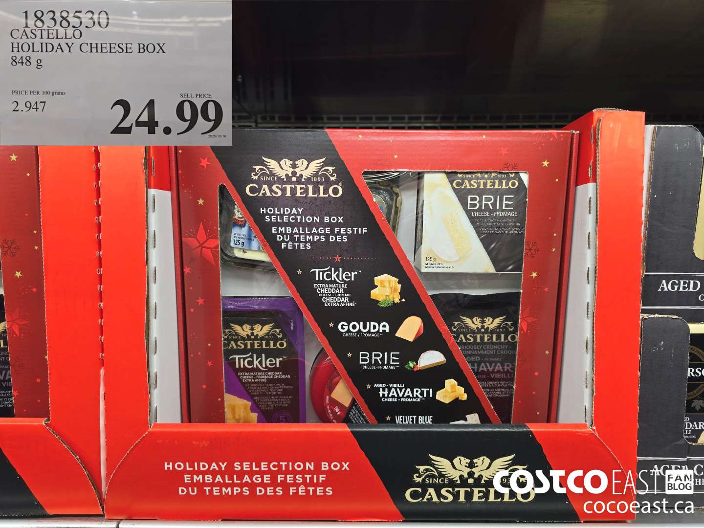 1838530 CASTELLO HOLIDAY CHEESE BOX 848 g $24.99