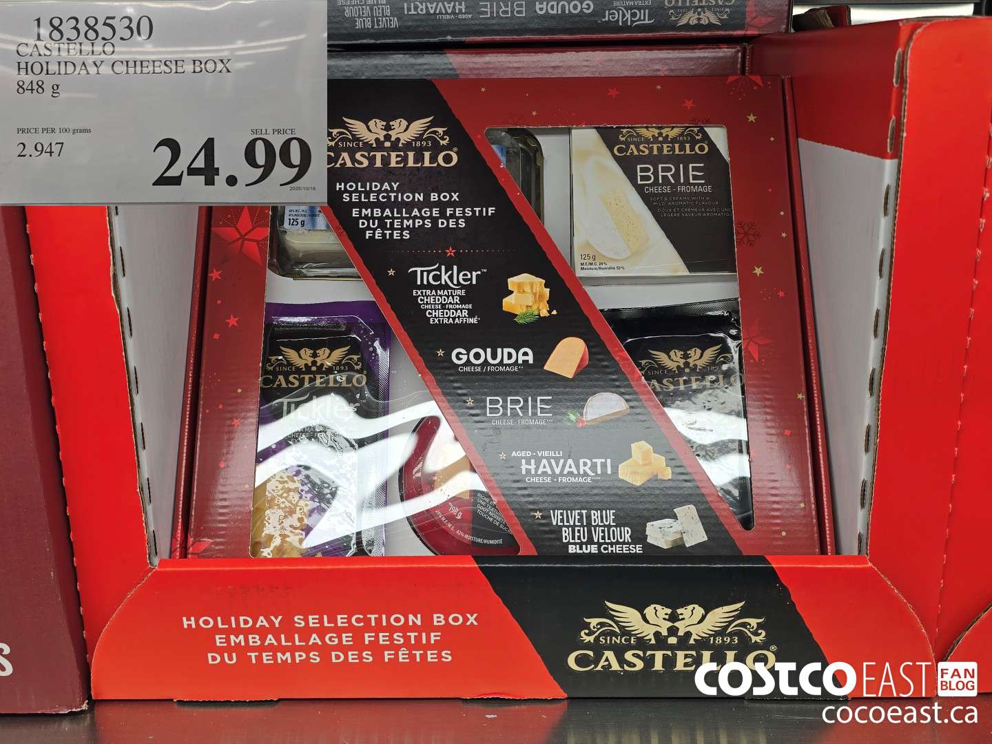 1838530 CASTELLO HOLIDAY CHEESE BOX 848 g $24.99