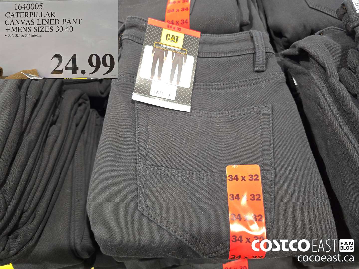 1640005 CATERPILLAR FLEECE LINED PANT +MENS SIZES 30-40 $24.99