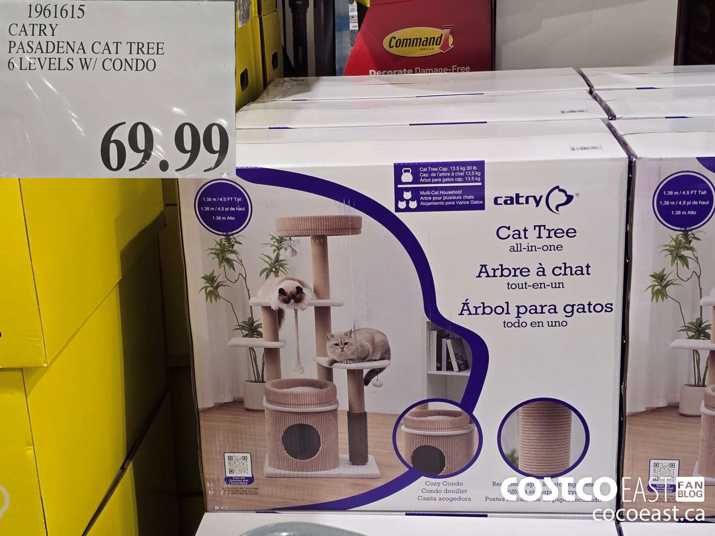 1961615 CATRY PASADENA CAT TREE 6 LEVELS W/ CONDO $69.99