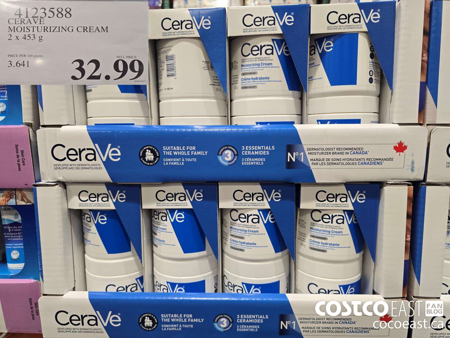 4123588 CERAVE MOISTURIZING CREAM 2 x 453g $29.99