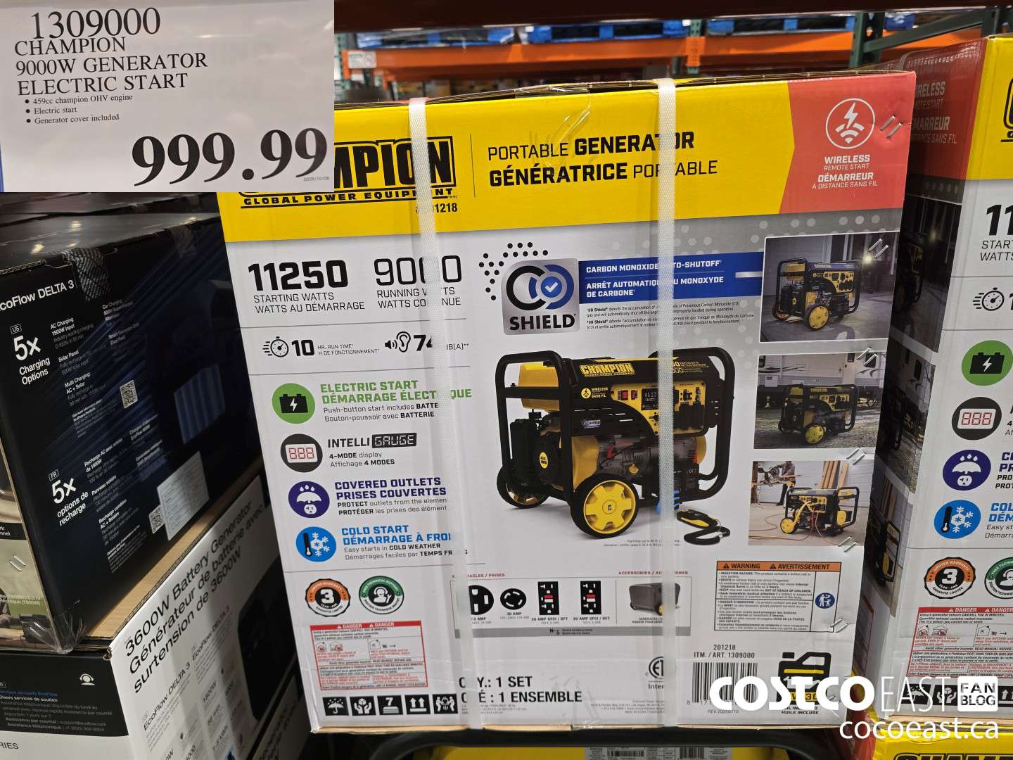 1309000 CHAMPION 9000W GENERATOR ELECTRIC START $999.99