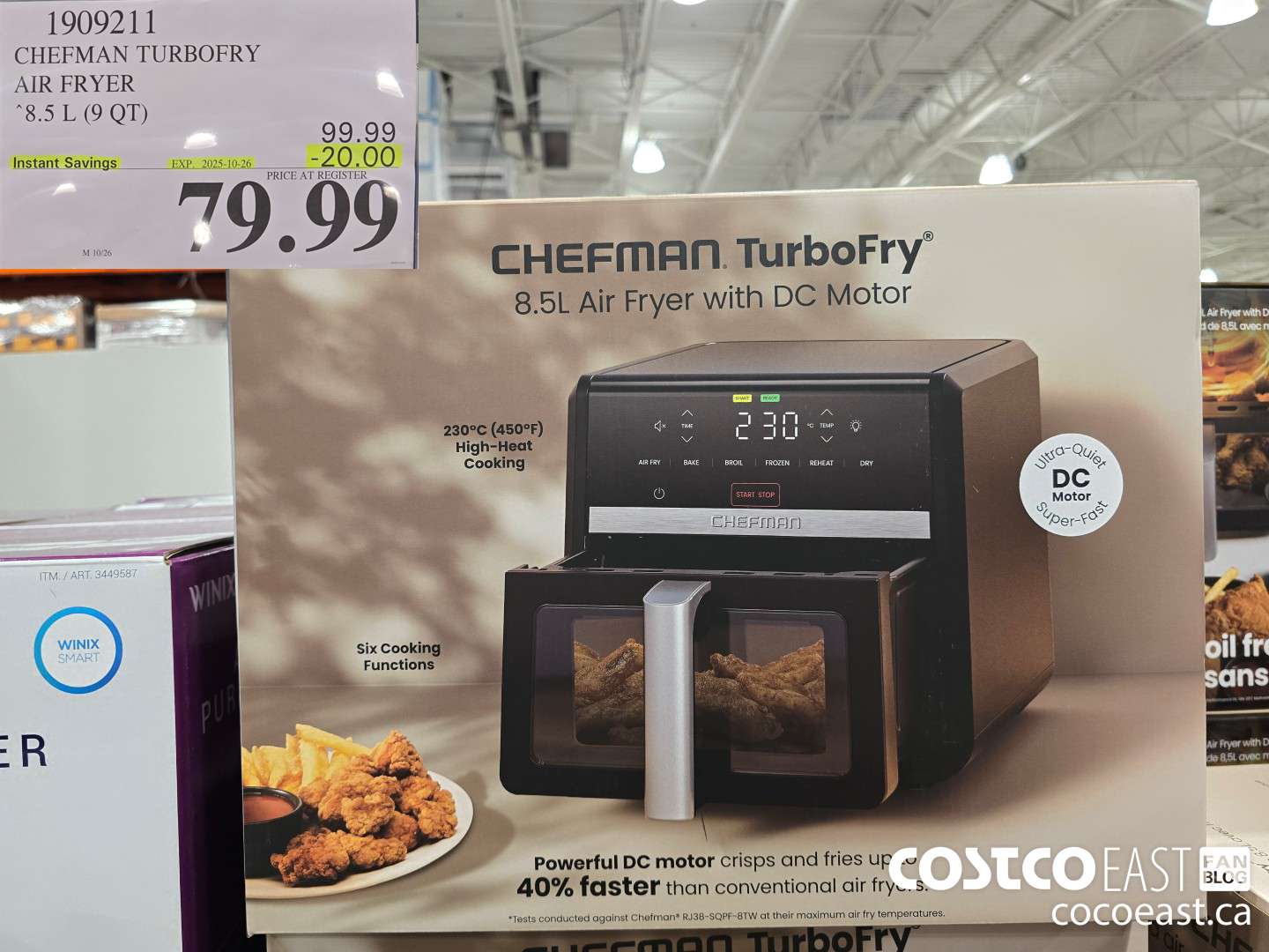 1909211 CHEFMAN TURBOFRY AIR FRYER 8.5 L (9 QT) ($20.00 INSTANT SAVINGS EXPIRES ON 2025-10-26) $79.99