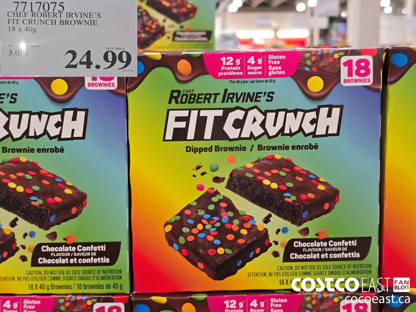 7717075 CHEF ROBERT IRVINE'S FIT CRUNCH BROWNIE 18 x 40G $24.99