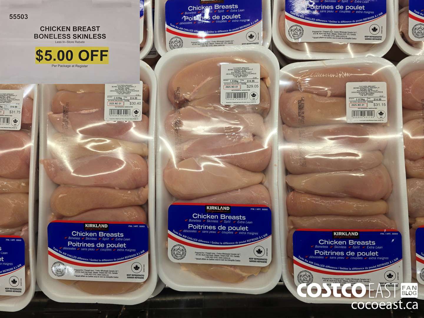 55503 CHICKEN BREASTS BONELESS SKINLESS ($5.00 INSTANT SAVINGS)