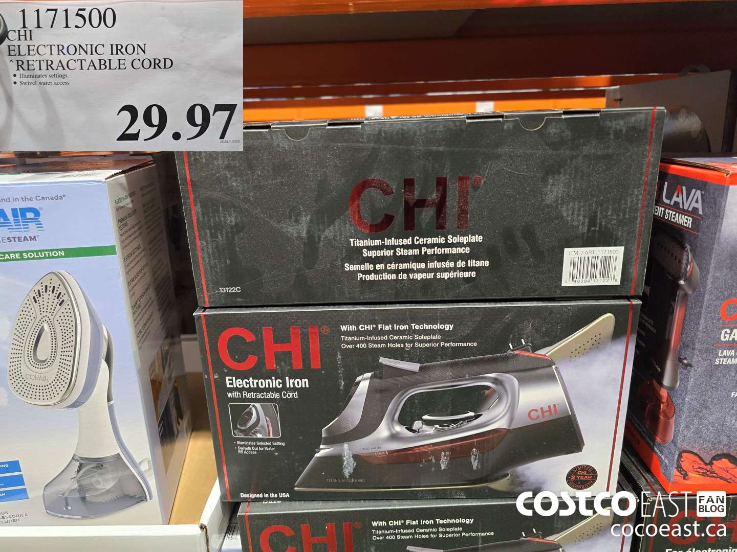 1171500 CHI ELECTRONIC IRON RETRACTABLE CORD $29.97