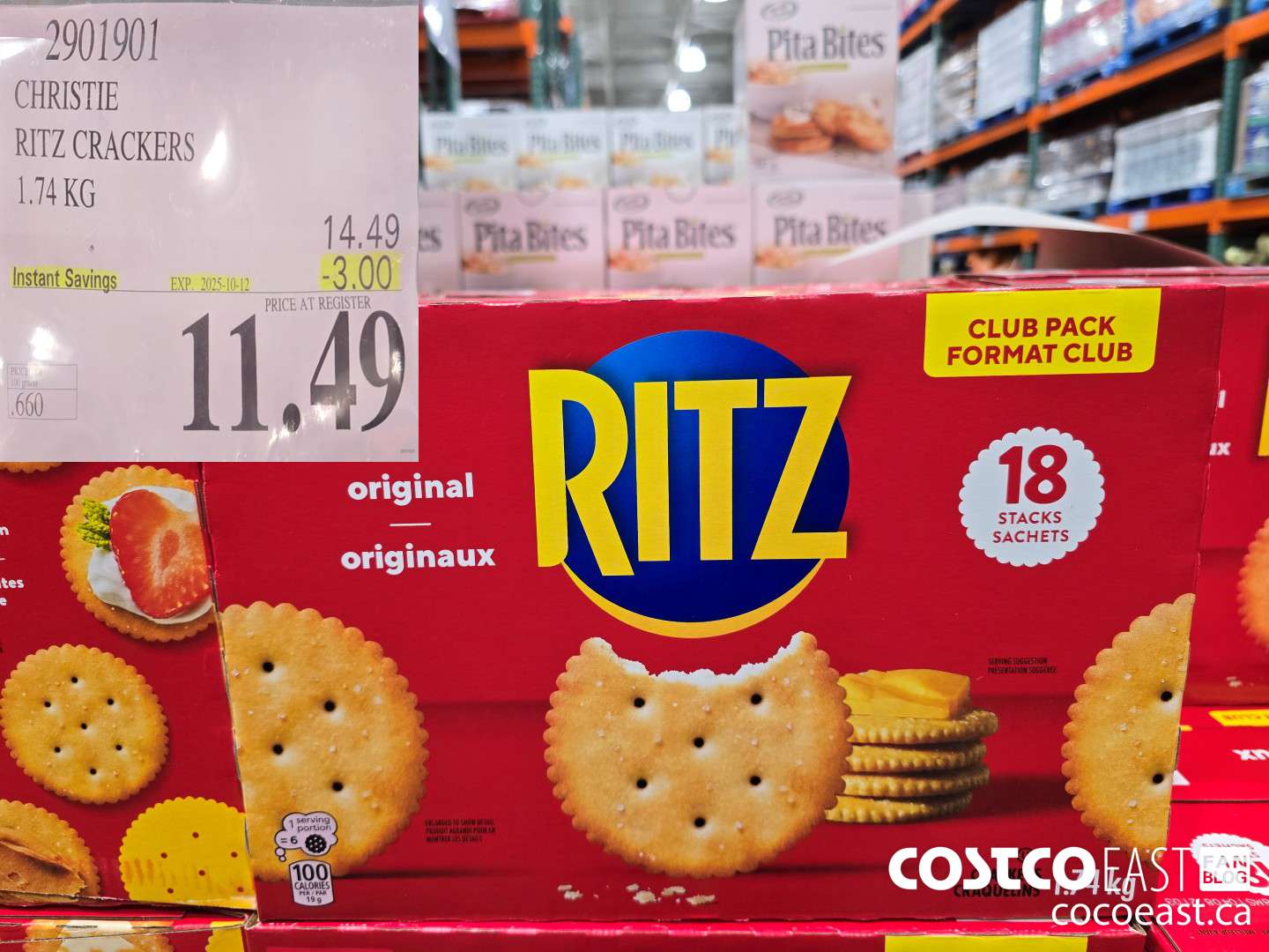 2901901 CHRISTIE RITZ CRACKERS 1.74 KG ($3.00 INSTANT SAVINGS EXPIRES ON 2025-10-12) $11.49