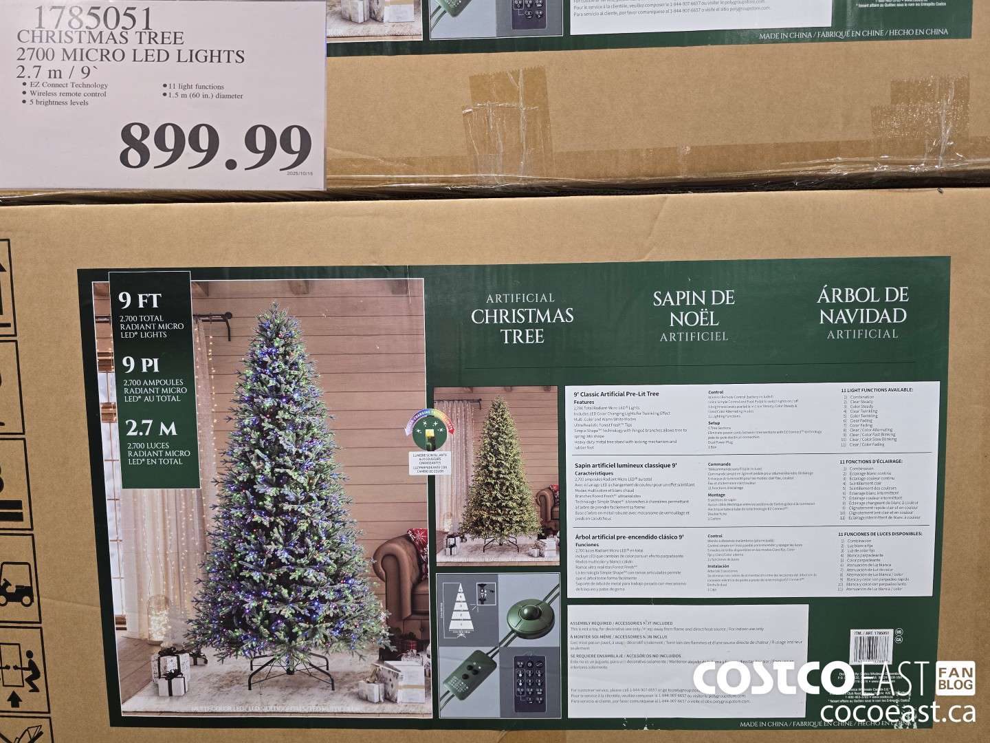 1785051 CHRISTMAS TREE 2700 MICRO LED LIGHTS 2.7.m/ 9' $899.99