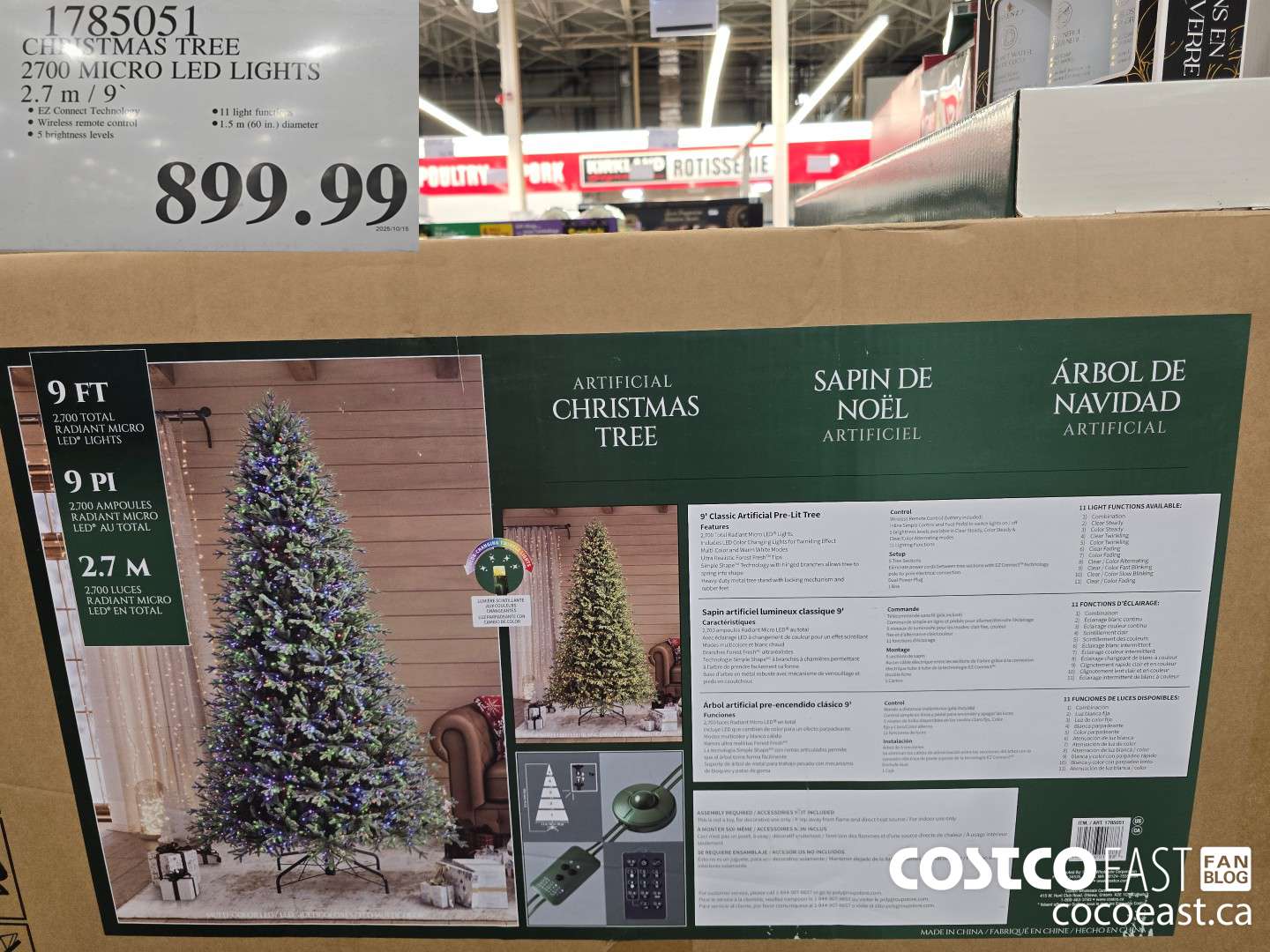 1785051 CHRISTMAS TREE 2700 MICRO LED LIGHTS 2.7.m/ 9' $899.99