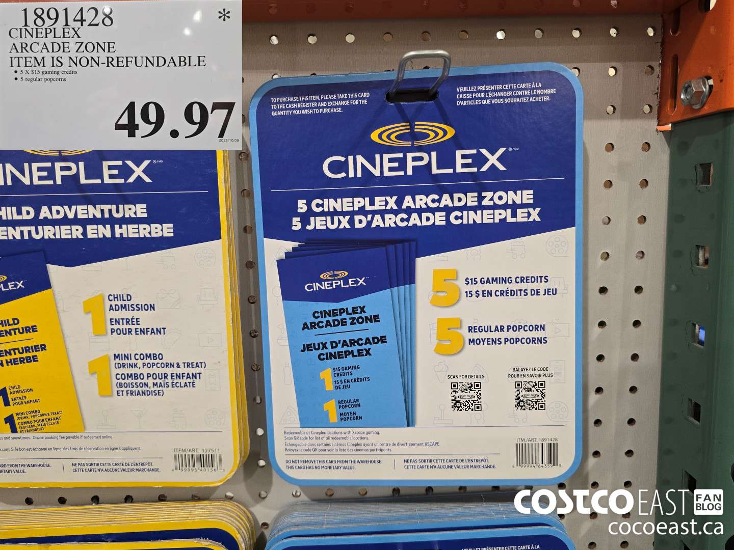 1891428 CINEPLEX ARCADE ZONE ITEM IS NON-REFUNDABLE $49.97