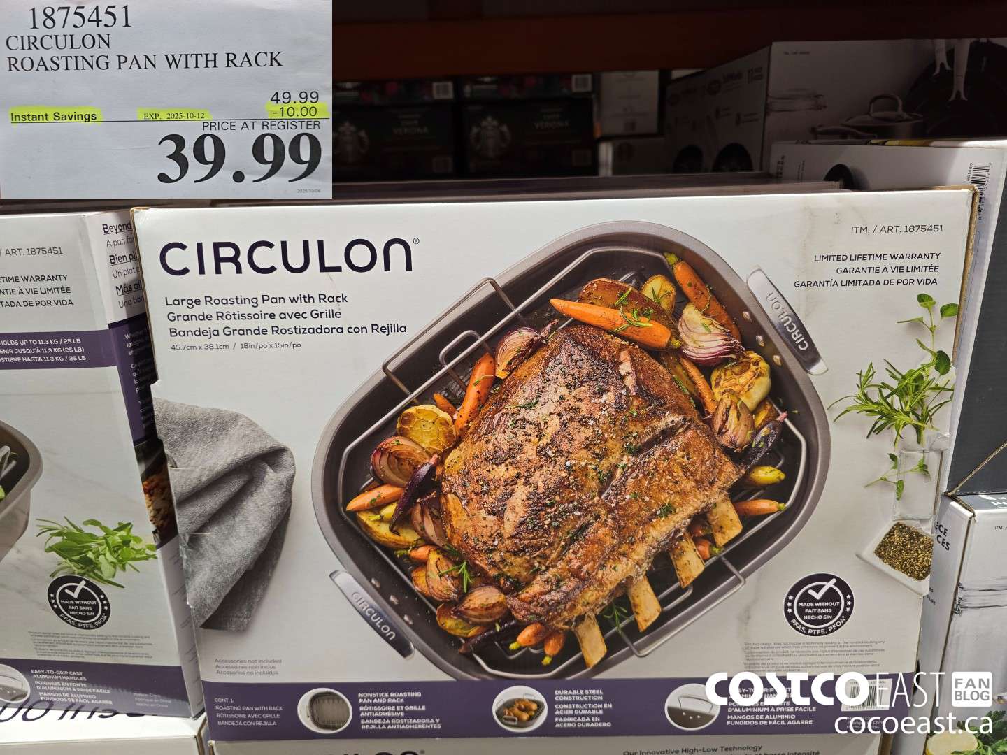 1875451 CIRCULON ROASTING PAN WITH RACK ($10.00 INSTANT SAVINGS EXPIRES ON 2025-10-12) $39.99