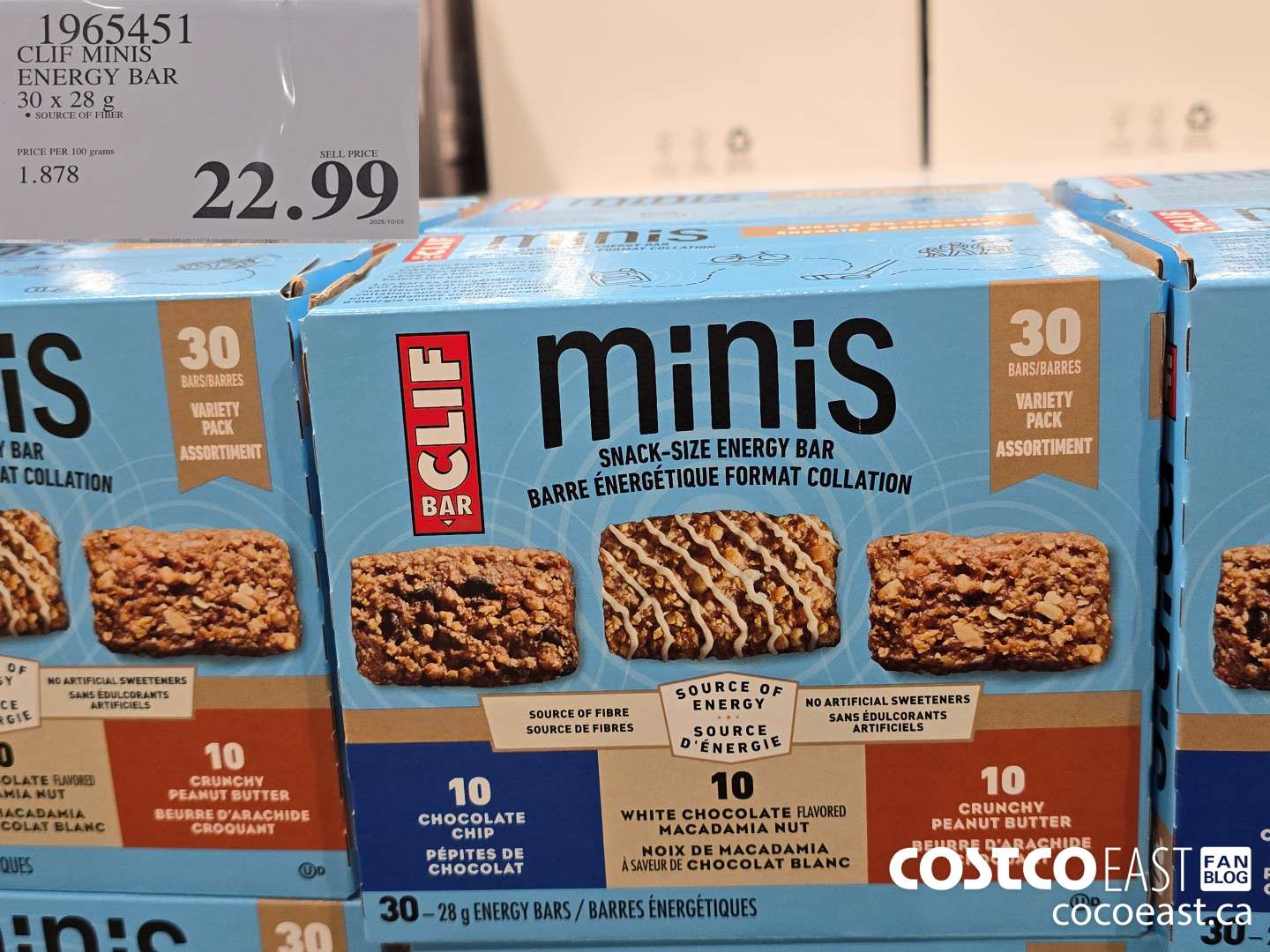 1965451 CLIF MINIS ENERGY BAR 30 X 28 G $22.99