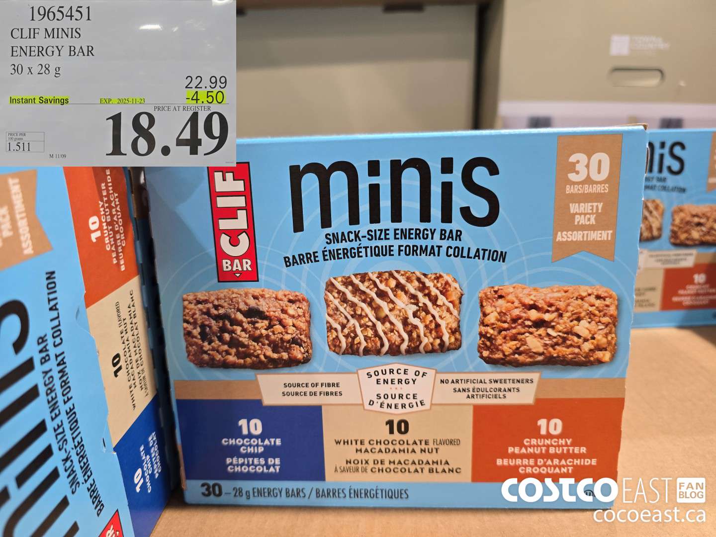 1965451 CLIF MINIS ENERGY BAR 30 X 28 G ($4.50 INSTANT SAVINGS EXPIRES ON 2025-11-23) $18.49
