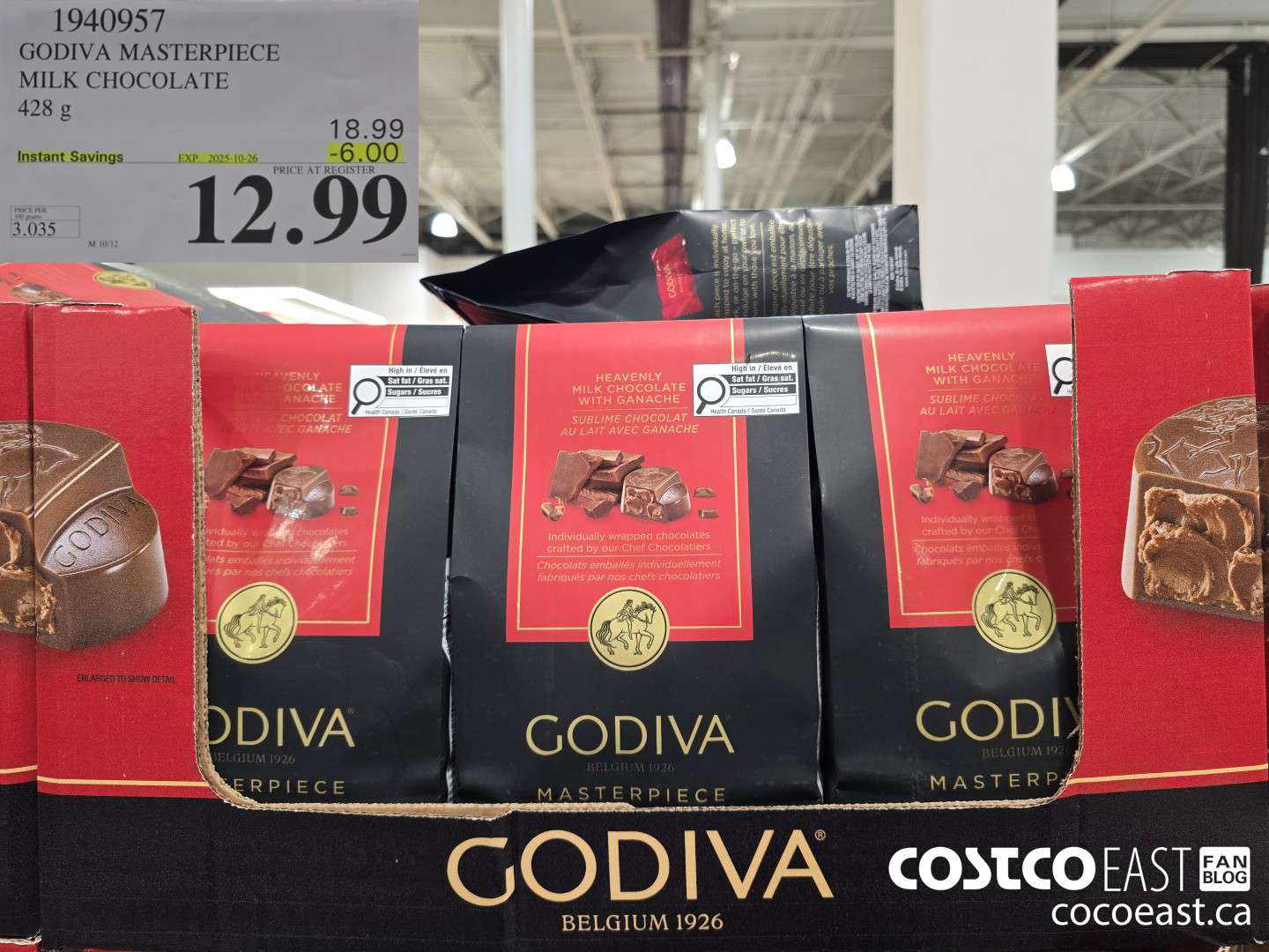 1940957 CODIVA MASTERPIECE MILK CHOCOLATE 428 g ($6.00 INSTANT SAVINGS EXPIRES ON 2025-10-26) $12.99