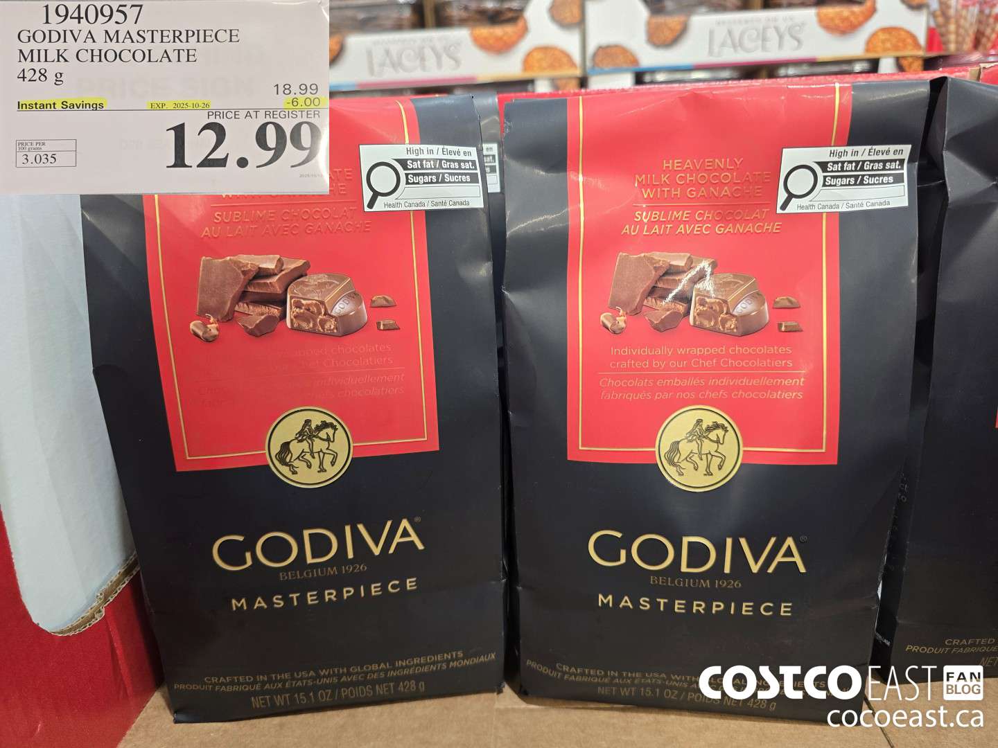 1940957 CODIVA MASTERPIECE MILK CHOCOLATE 428 g ($6.00 INSTANT SAVINGS EXPIRES ON 2025-10-26) $12.99