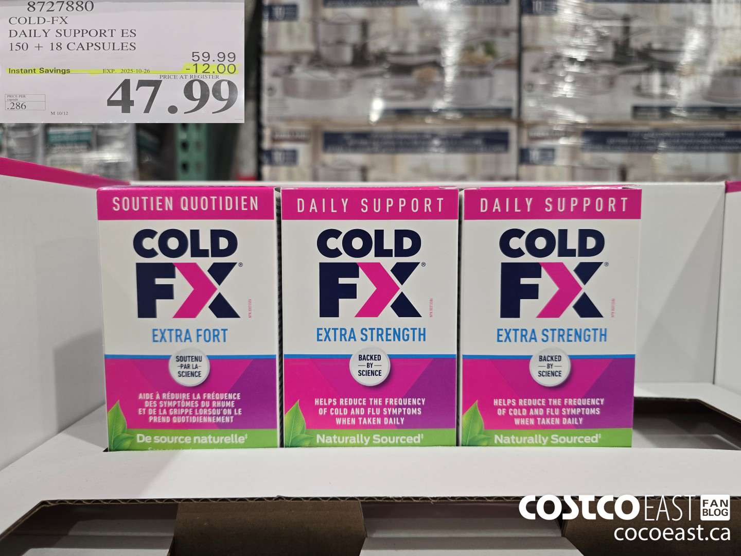 8727880 COLD-FX EXTRA STRENGTH DAILY DEFENSE 150 + 18 CAPSULES ($12.00 INSTANT SAVINGS EXPIRES ON 2025-10-26) $47.99