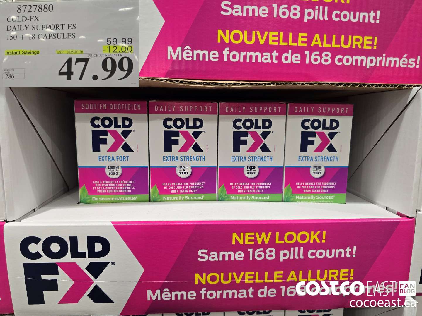 8727880 COLD-FX EXTRA STRENGTH DAILY DEFENSE 150 + 18 CAPSULES ($12.00 INSTANT SAVINGS EXPIRES ON 2025-10-26) $47.99