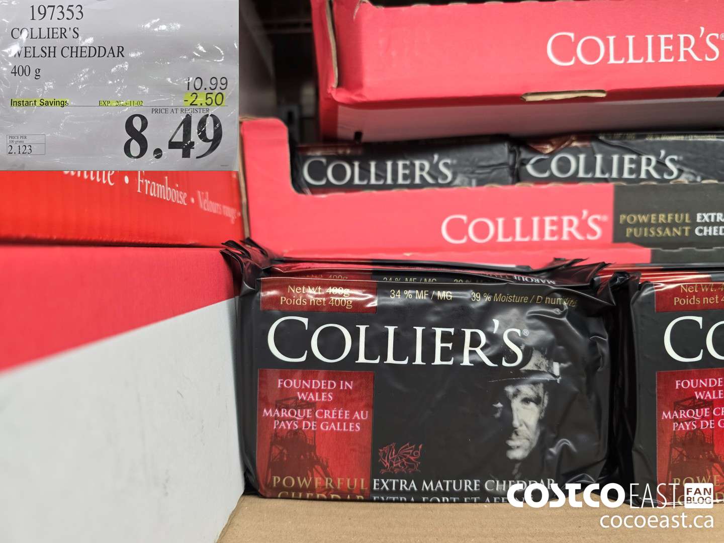 197353 COLLIER'S WELSH CHEDDAR 400 g ($2.50 INSTANT SAVINGS EXPIRES ON 2025-11-02) $8.49