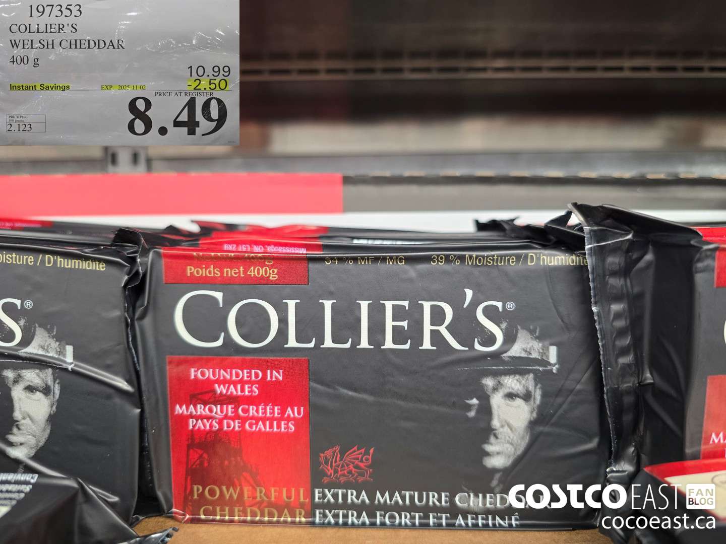 197353 COLLIER'S WELSH CHEDDAR 400 g ($2.50 INSTANT SAVINGS EXPIRES ON 2025-11-02) $8.49