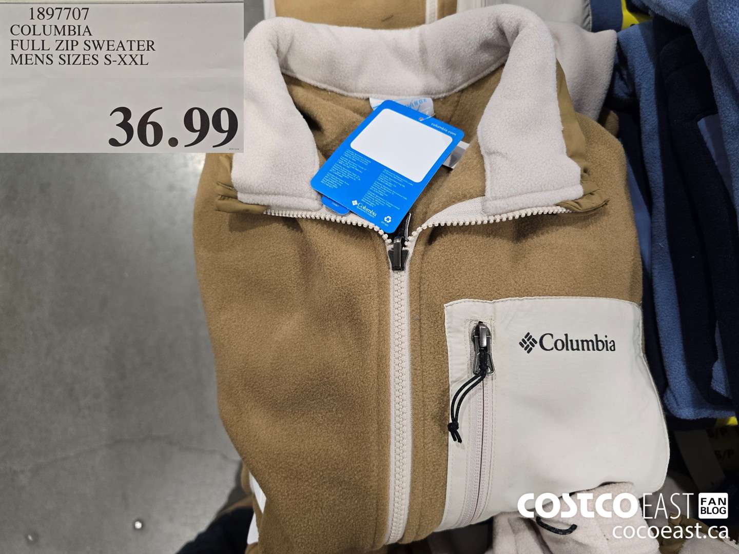 1897707 COLUMBIA FULL ZIP SWEATER MENS SIZES S-XXL $36.99