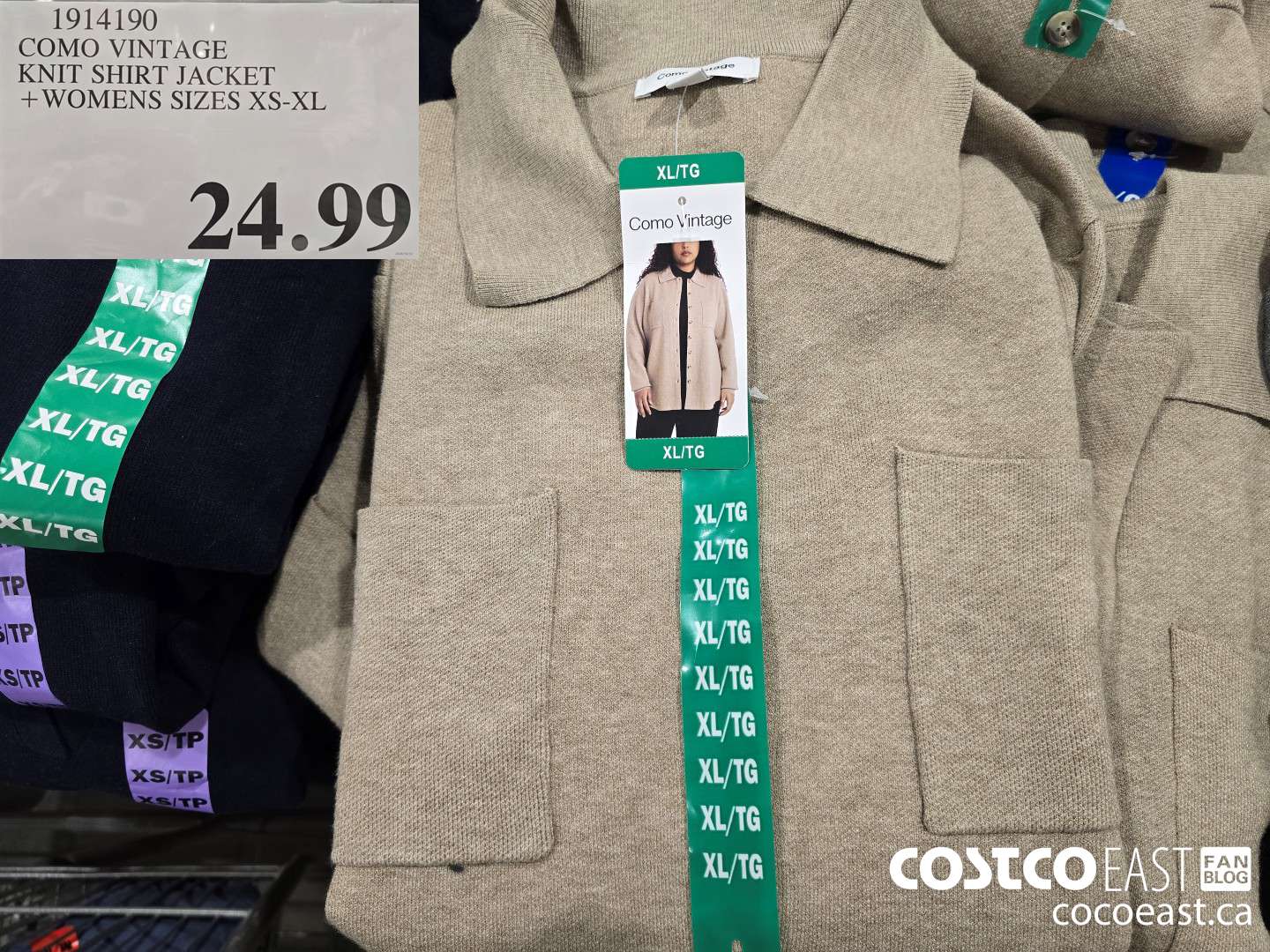 1914190 COMO VINTAGE KNIT SHIRT JACKET + WOMENS SIZES XS-XL  $24.99