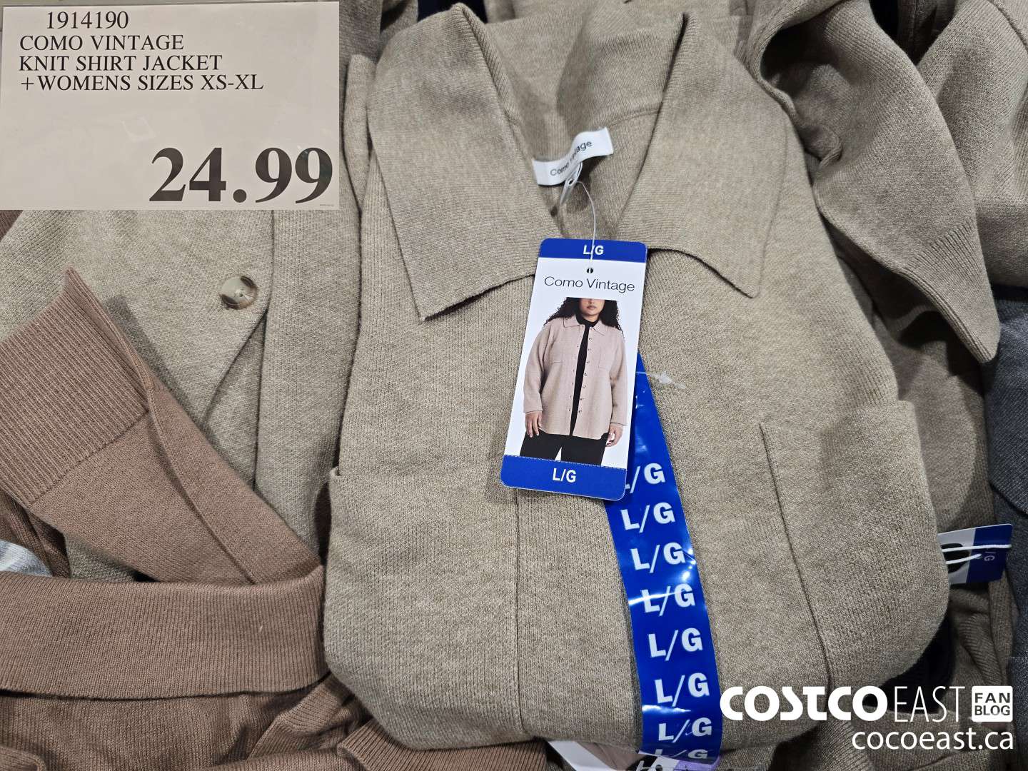 1914190 COMO VINTAGE KNIT SHIRT JACKET + WOMENS SIZES XS-XL  $24.99