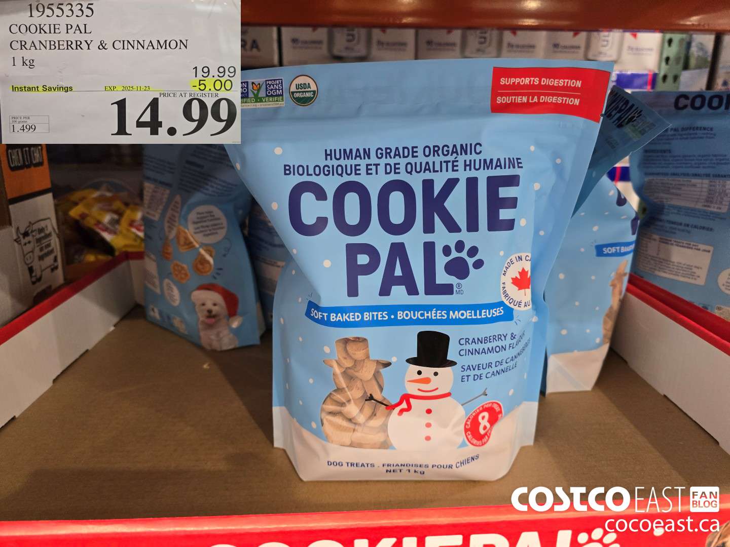 1955335 COOKIE PAL CRANBERRY & CINNAMON 1 KG ($5.00 INSTANT SAVINGS EXPIRES ON 2025-11-23) $14.99