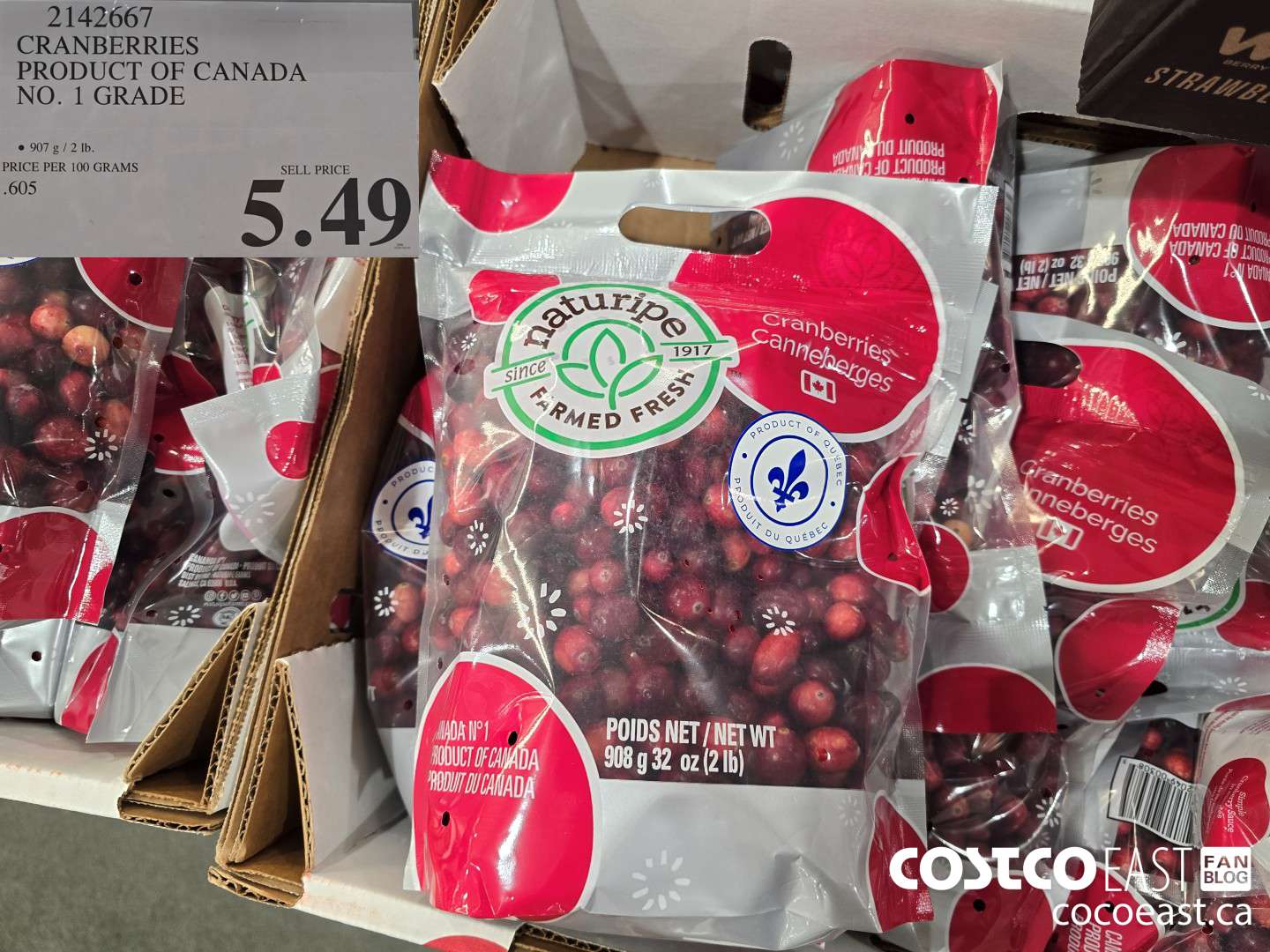 2142667 CRANBERRIES PRODUCT OF CANADA NO. 1 GRADE $5.49