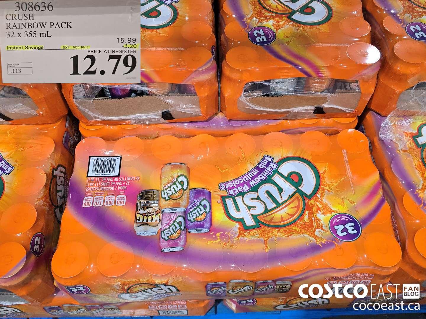 308636 CRUSH RAINBOW PACK 32 X 355 ML ($3.20 INSTANT SAVINGS EXPIRES ON 2025-10-12) $12.79