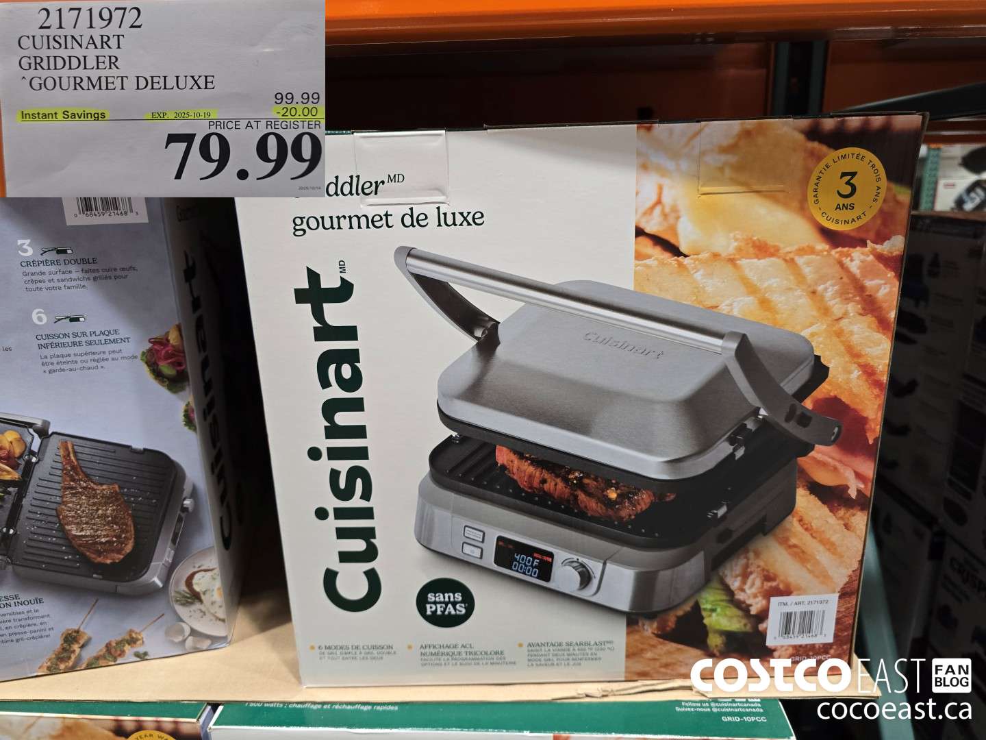 2171972 CUISINART GRIDDLER GOURMET DELUXE ($20.00 INSTANT SAVINGS EXPIRES ON 2025-10-19) $79.99