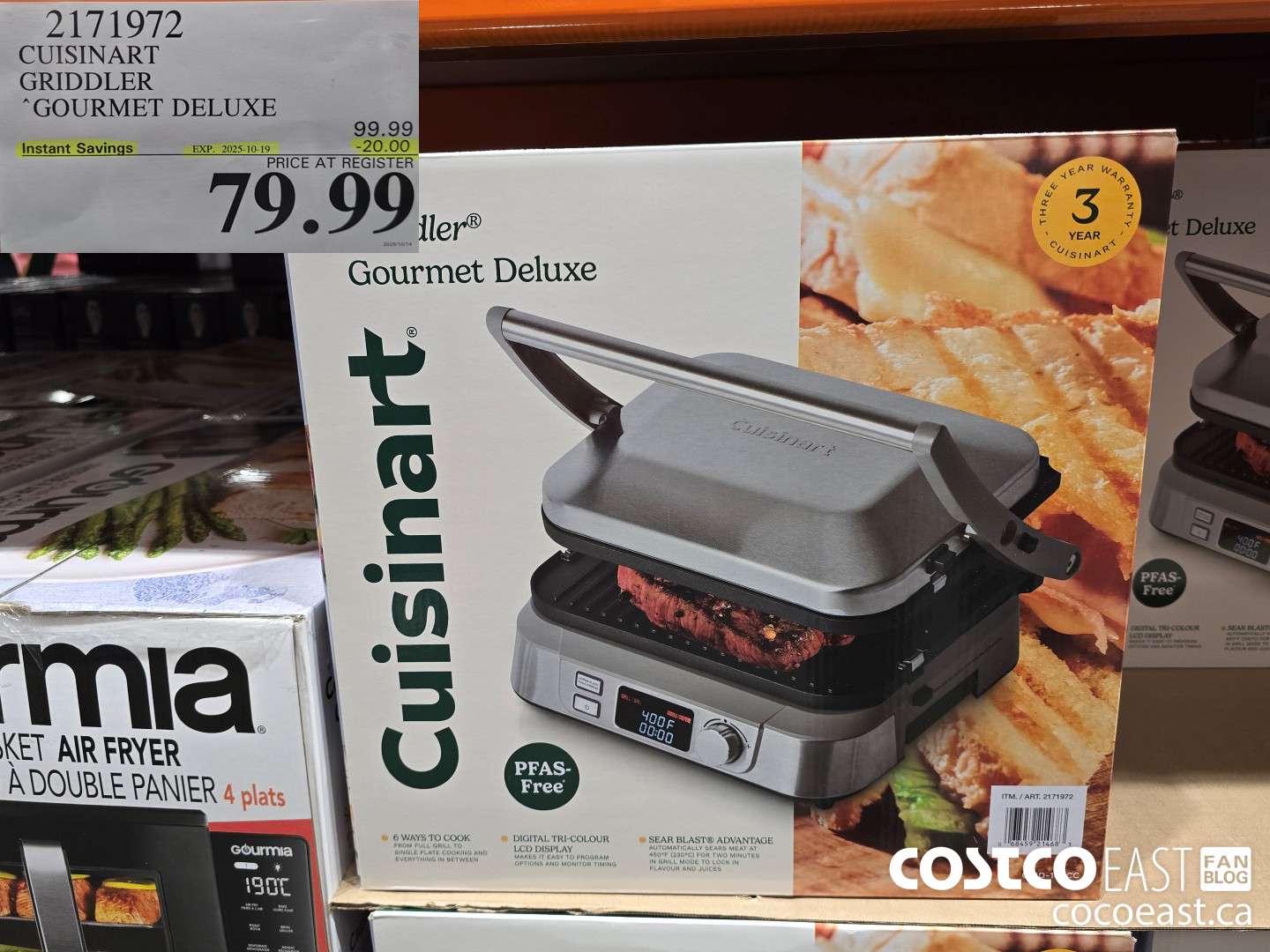 2171972 CUISINART GRIDDLER GOURMET DELUXE ($20.00 INSTANT SAVINGS EXPIRES ON 2025-10-19) $79.99