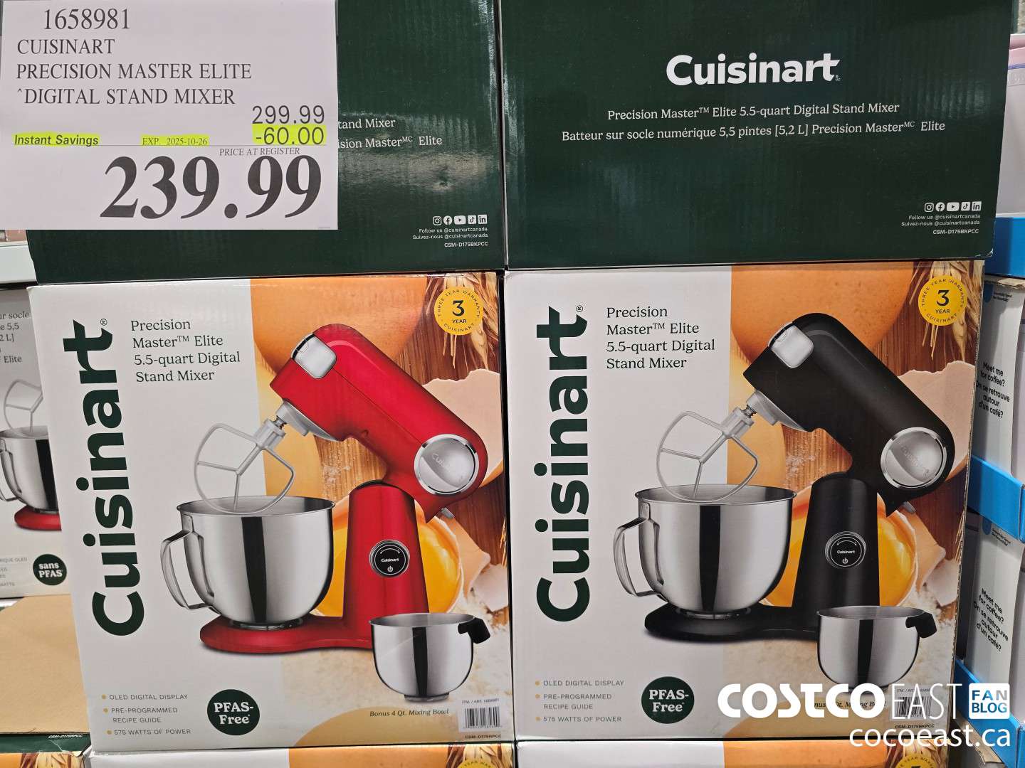1658981 CUISINART PRECISION MASTER ELITE DIGITAL STAND MIXER ($60.00 INSTANT SAVINGS EXPIRES ON 2025-10-26) $239.99