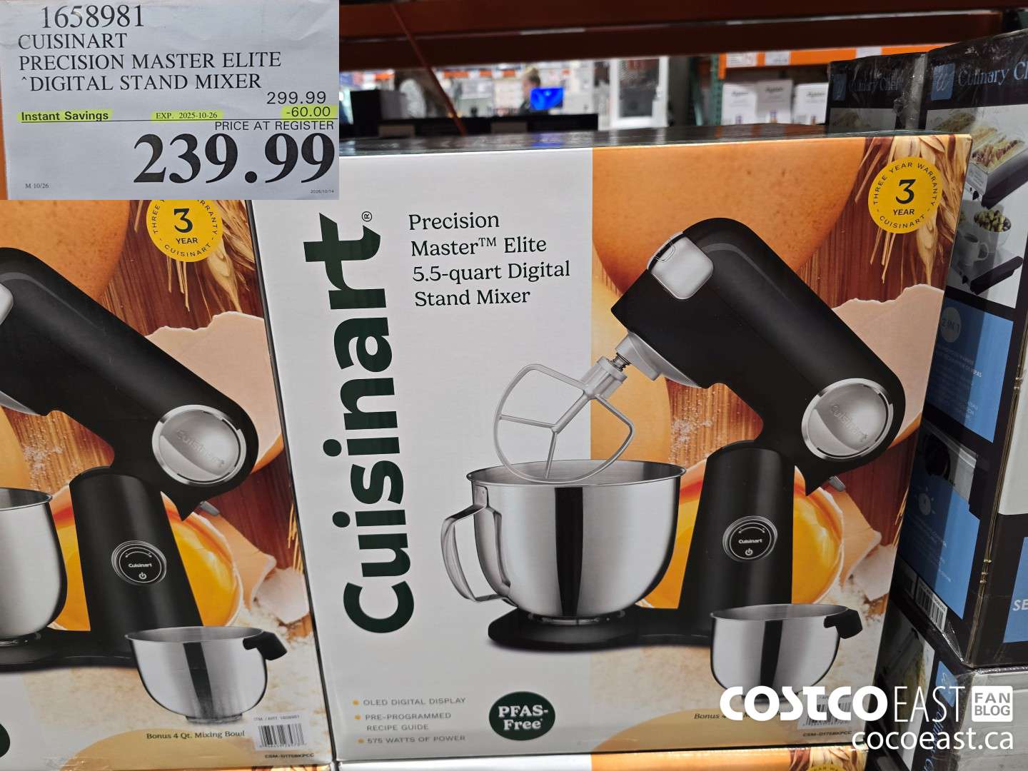 1658981 CUISINART PRECISION MASTER ELITE DIGITAL STAND MIXER ($60.00 INSTANT SAVINGS EXPIRES ON 2025-10-26) $239.99