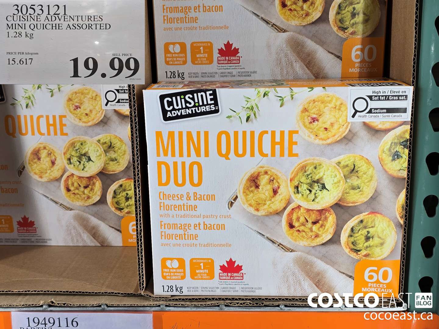 3053121 CUISINE ADVENTURES MINI QUICHE ASSORTED 1.28 kg $19.99