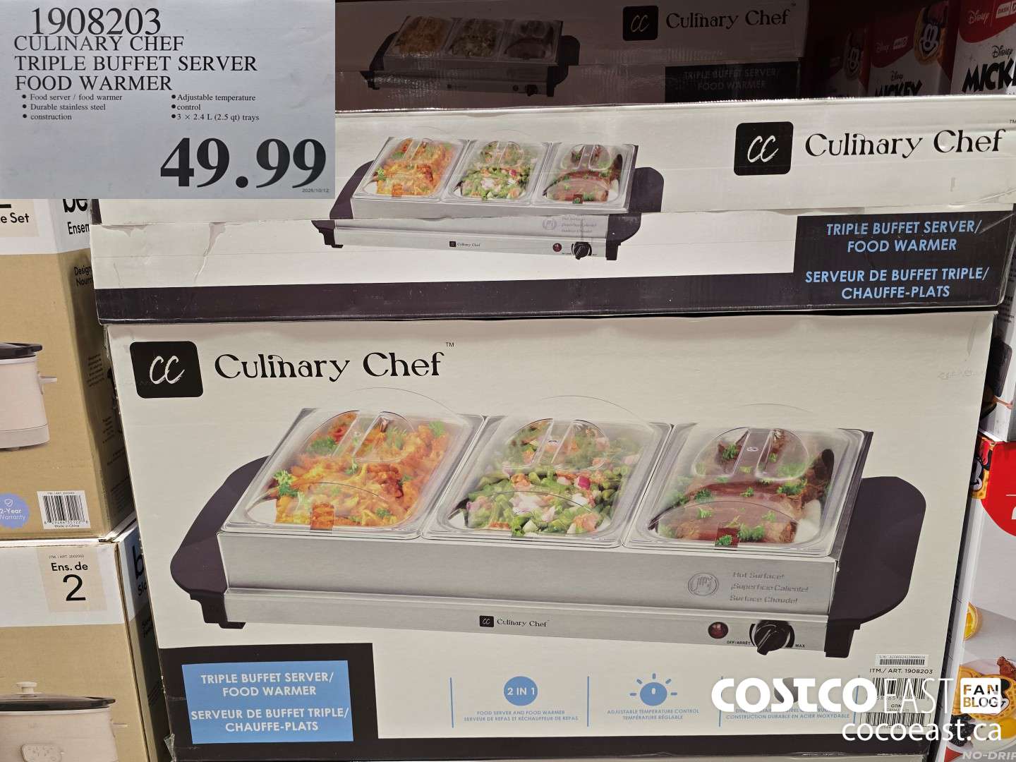 1908203 CULINARY CHEF TRIPLE BUFFET SERVER FOOD WARMER $49.99