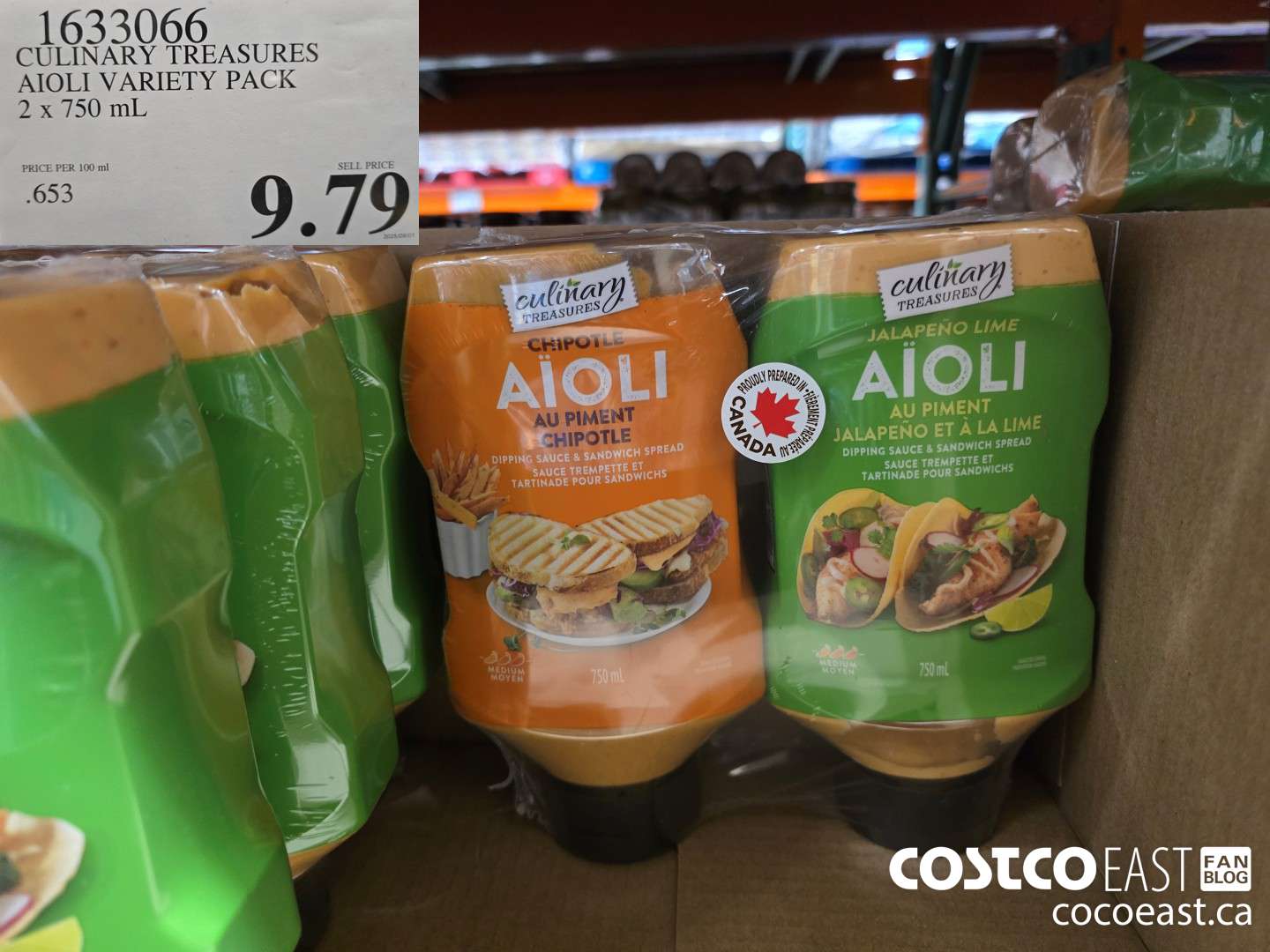 1633066 CULINARY TREASURES AIOLI VARIETY PACK 2 x 750 mL $9.79