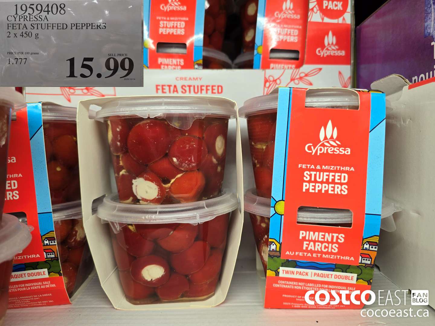 1959408 CYPRESSA FETA STUFFED PEPPERS 2 x 450 g $15.99