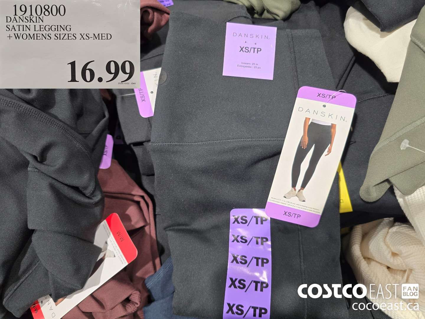 1910800 DANSKIN SATIN LEGGING +WOMENS SIZES XS-MED $16.99