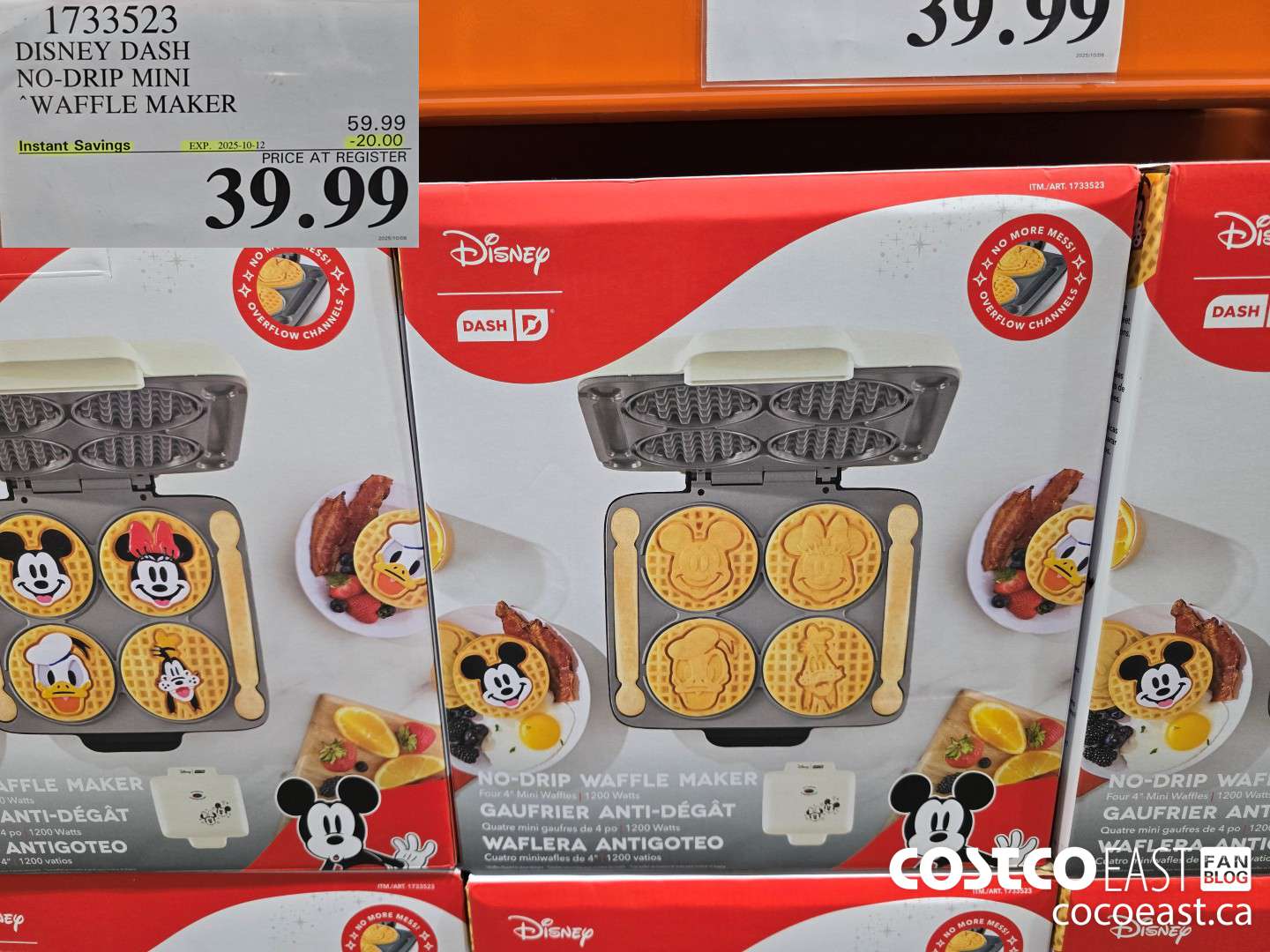 1733523 DASH DISNEY NO-DRIP MINI WAFFLE MAKER ($20.00 INSTANT SAVINGS EXPIRES ON 2025-10-12) $39.99