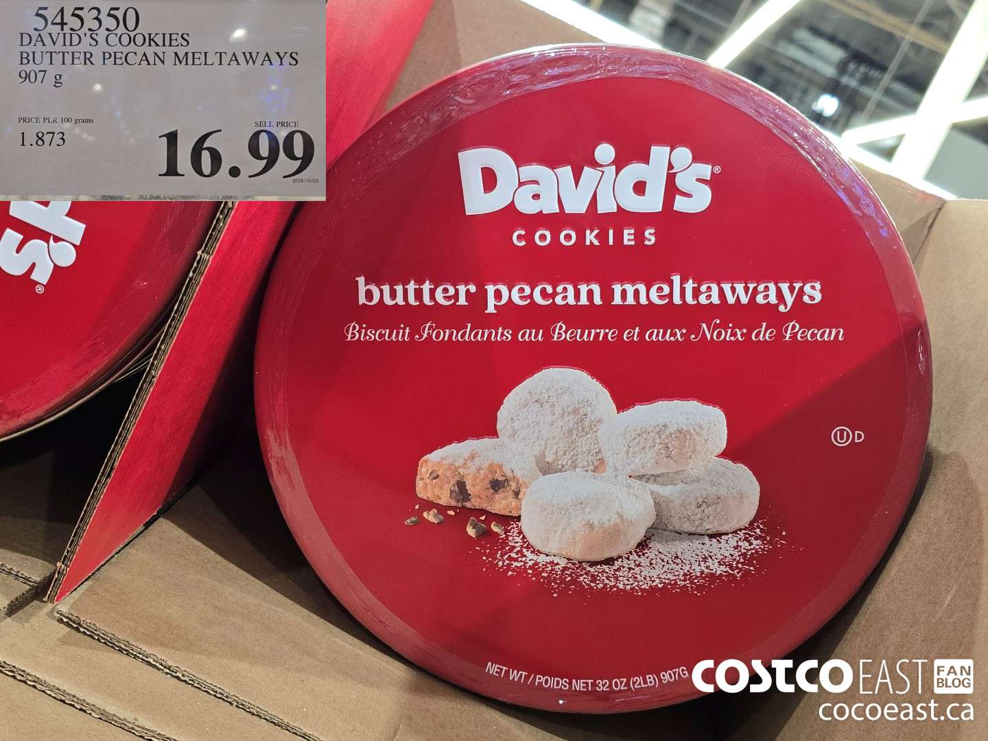 545350 DAVID'S BUTTER PECAN MELTAWAYS 907 g $16.99