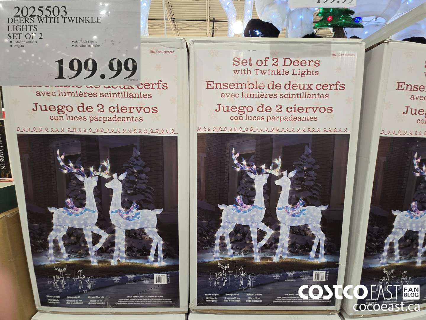 2025503 DEERS WITH TWINKLE LIGHTS SET OF 2 $199.99