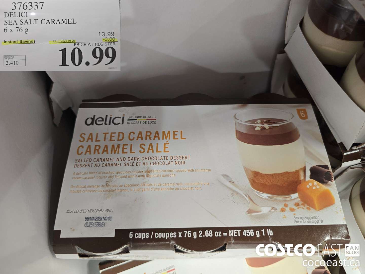 376337 DELICI SEA SALT CARAMEL 6 x 76 G ($3.00 INSTANT SAVINGS EXPIRES ON 2025-10-26) $10.99